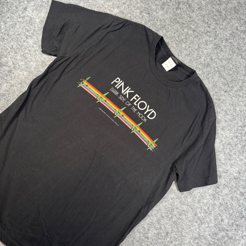 Pink Floyd Dark‎ Side of the Moon Mens Black Graphic T-Shirt Anthill Trading L